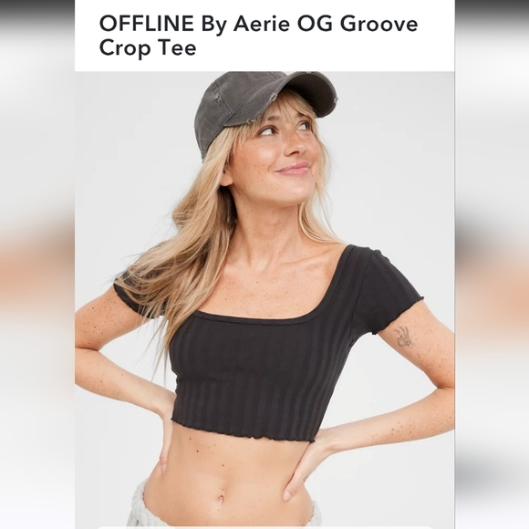 Offline By Aerie OG Groove Crop Tee NWT Sz S (4-6) - Picture 1 of 8